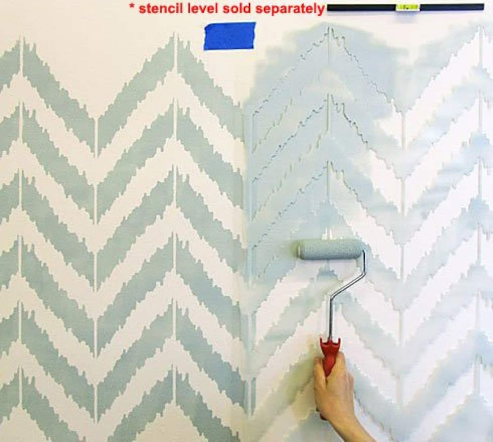 Ikat Zigzag Stencil Reusable Stencil Patterns for Walls Etsy
