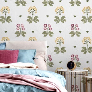 English Primrose Flower Stencil - Cottage Core Wall Design - Try Stencils Instead of Wallpaper - Stencil for Painting - Wall Stencil Floral