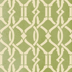 May include: A seamless pattern with a repeating design of interlocking beige lines on a green background.