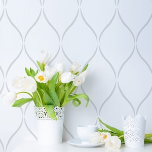 Serenity Allover Stencil Design - Size: Small - Better than Wallpaper - Perfect For a Quick, Easy, and Fun DIY Wall Improvement