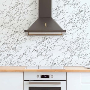 Marble Veins Backsplash Stencil - Quick and Cost Effective Way to Update Your Kitchen - DIY Wall Stencils for Painting