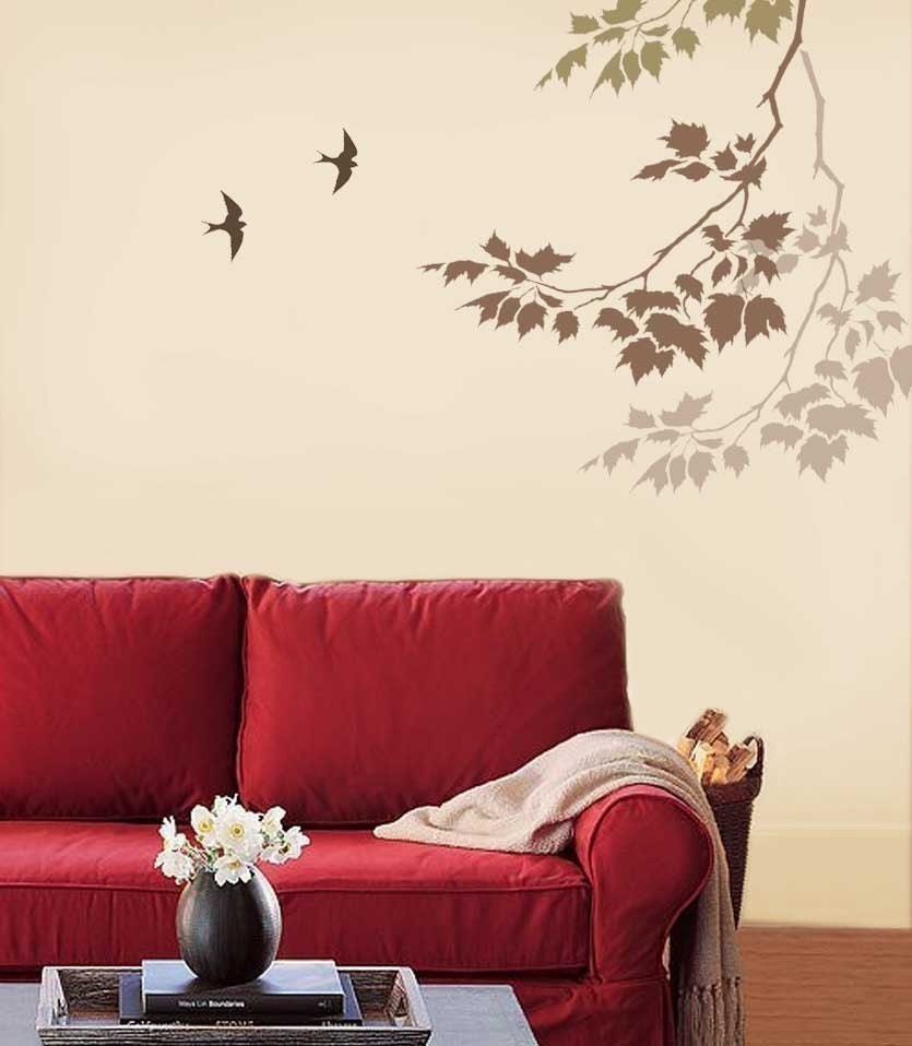How to Apply Stencil Design, Stencil wall Painting, Wall stencil design  for living room