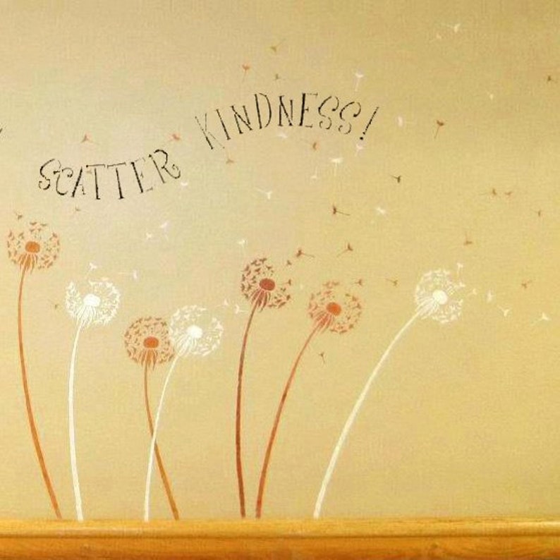 Dandelion Wall Stencil WALL ART STENCIL instead of Decals Easy to Use Wall Stencils for a Quick Room Update Floral Stencils for Walls Bild 6