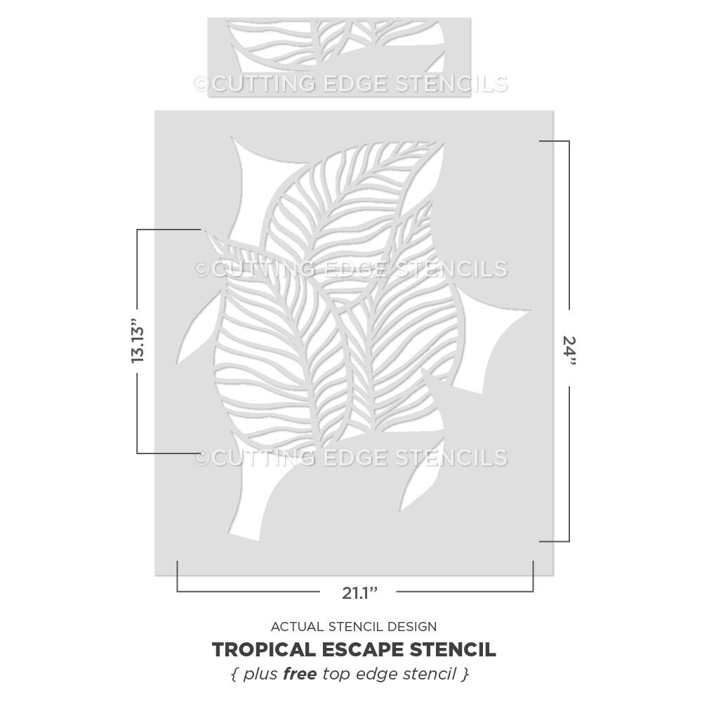 Tropical Escape Wall Stencil LARGE WALL STENCILS Instead of - Etsy