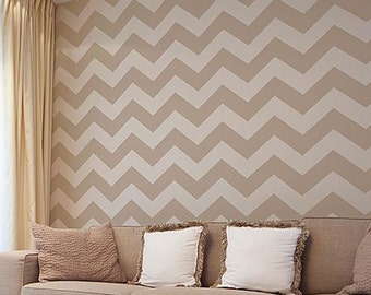 Chevron Allover Stencil - Small scale - reusable stencil patterns for walls just like wallpaper - DIY decor