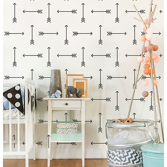 SMALL Tribal Wall Pattern Design DIY Decor Tribal Arrows Allover Stencil