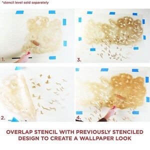 Flock Of Cranes Wall Stencil - LARGE WALL STENCIL – Bird Wall Stencil - Easy to Use Wall Stencil for a Quick Room Update - Stencil for Walls imagen 9