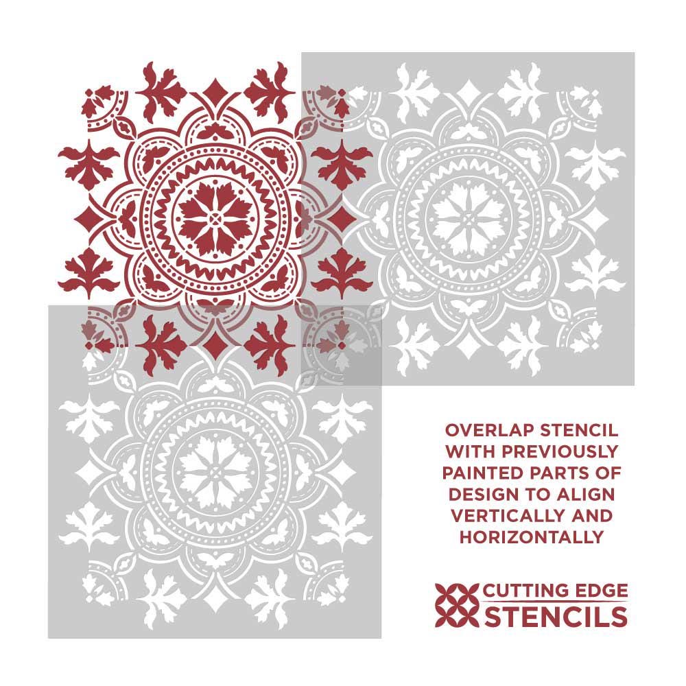Tangier Patio Stencil – Large Cement Stencil – Patio Stencil for ...