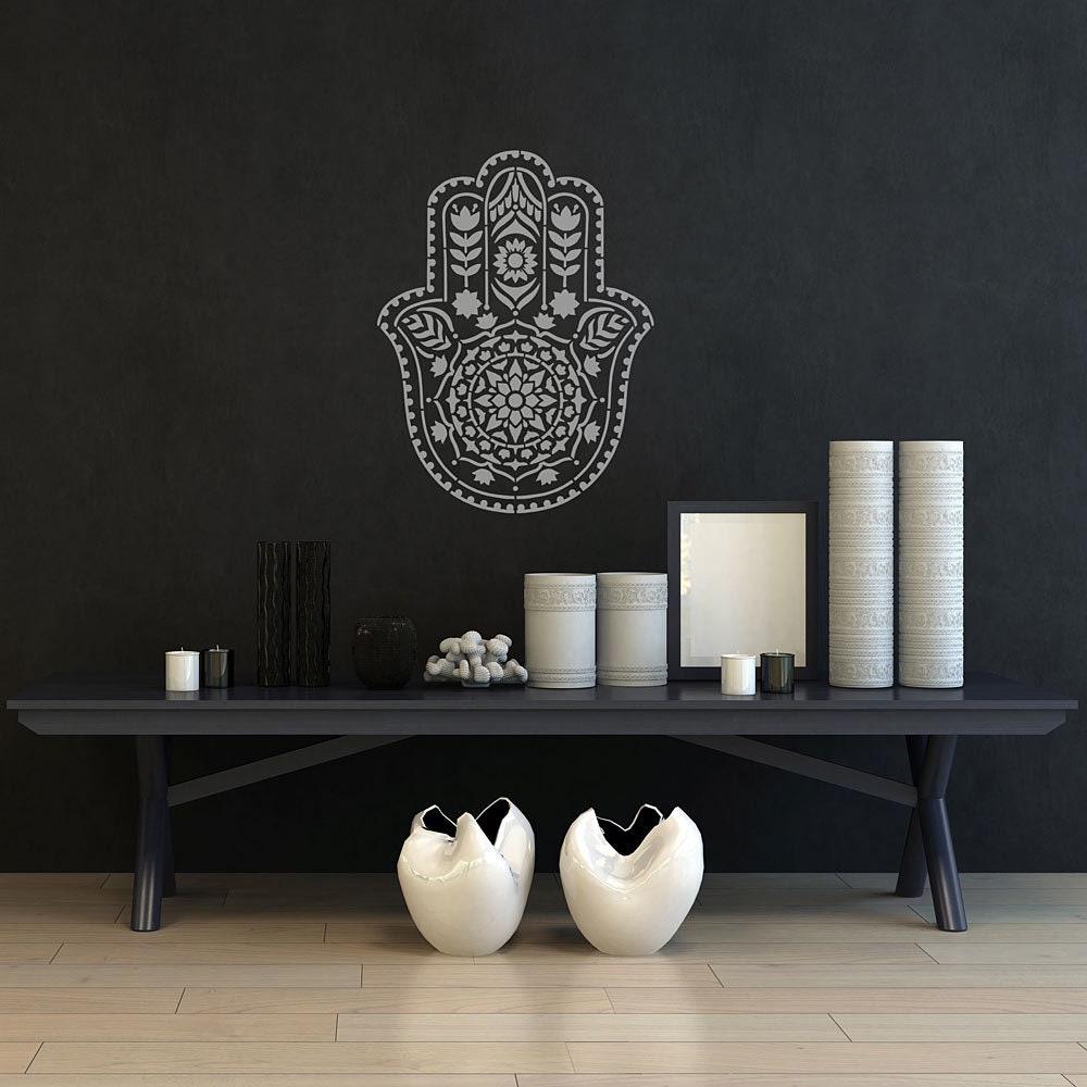 Hamsa Hand Stencil For Walls MANDALA WALL STENCIL Large | Etsy