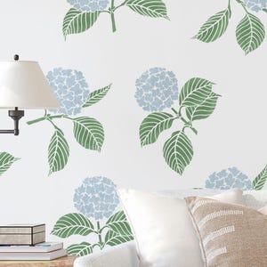 Hydrangea Wall Pattern Stencil Kit - Botanical Wall Pattern - Perfect Floral Stencil for a Bedroom or Nursery - Large Wall Painting Stencil