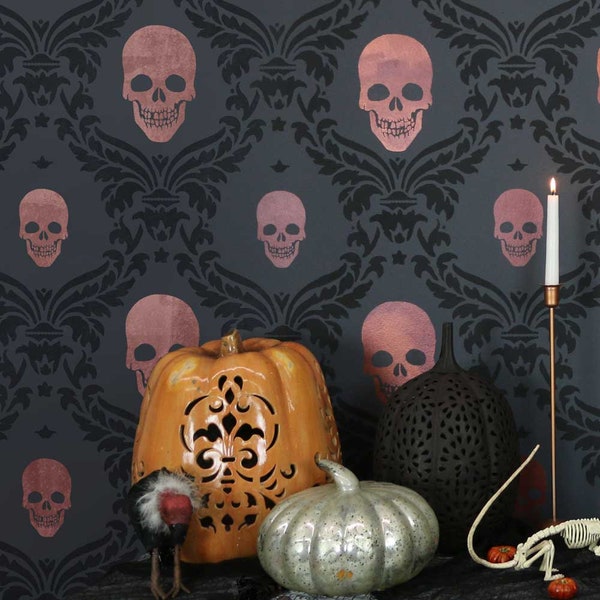Skull Stencil #3 - Perfect Halloween Design For a DIY Spooky Project - Skull Wall Stencil Design