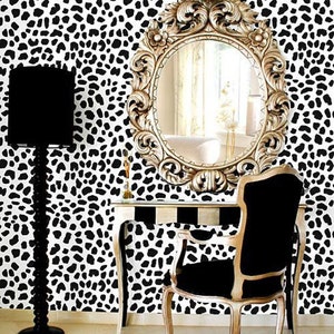 Leopard Skin Pattern Stencil - Large - reusable stencil patterns for walls just like wallpaper - DIY decor