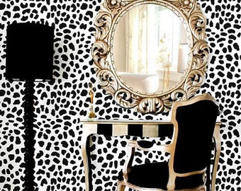 Leopard Skin Pattern Stencil - Large - reusable stencil patterns for walls just like wallpaper - DIY decor