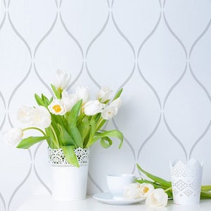 Serenity Allover Stencil Pattern - Size: Large - DIY Home Improvement - Better than Wallpaper