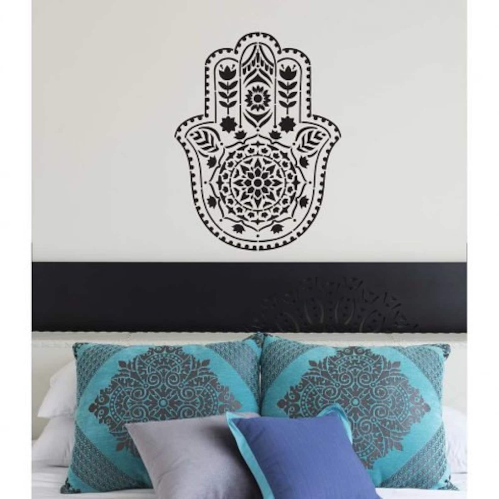 Hamsa Hand Stencil for Walls MANDALA WALL STENCIL Large | Etsy
