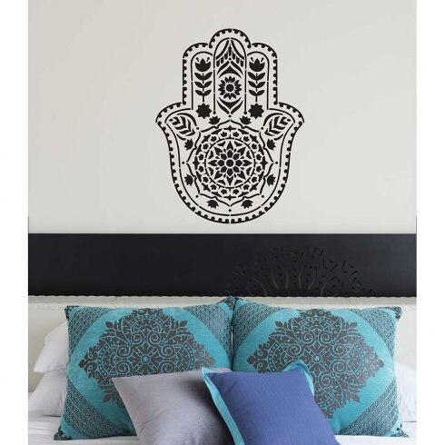 Hamsa Hand Stencil For Walls MANDALA WALL STENCIL Large | Etsy
