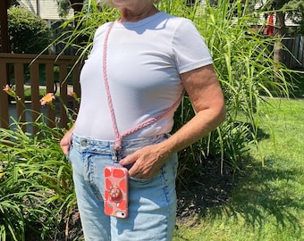 Macrame phone strap / Handsfree phone strap / Cross body lanyard / Macrame lanyard