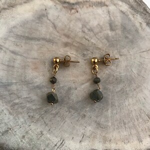 Pyrite nugget Gold fill earrings