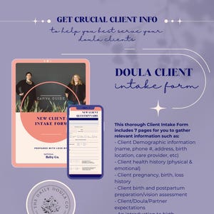 Customizable Doula Intake Form | Doula Business Template | Doula Contract | Client Questionnaire | Doula Biz | Doula CRM | Doula Worksheets