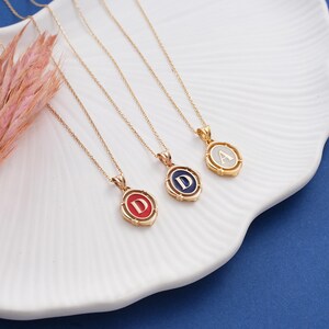 Colar de letras de ouro 14K, pingente personalizado, colar de letras de ouro maciço 14K, pingente vintage de ouro amarelo, colar de letras iniciais delicadas