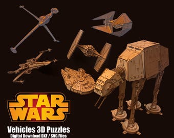 Star Wars Ship Design Bundle - Laser Cut 3D Wooden Models - DXF SVG Files