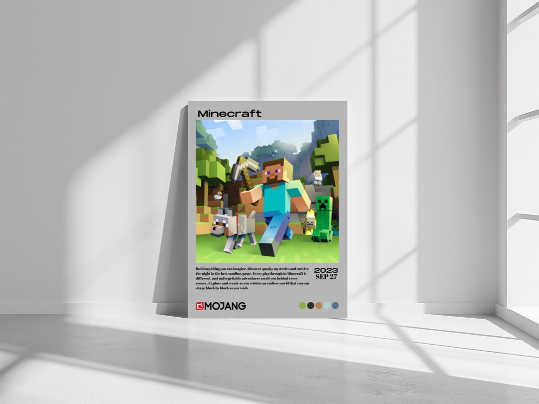 Minecraft Poster, Gaming Room Poster, Gaming Wall Poster, Gaming Print ...