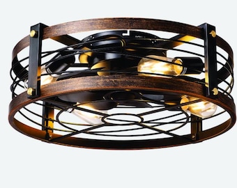 21-Zoll-Deckenlüfer mit Fernbedienung, kleine Bauernhaus-Lüfter-Lichtdecke für Küche Schlafzimmer