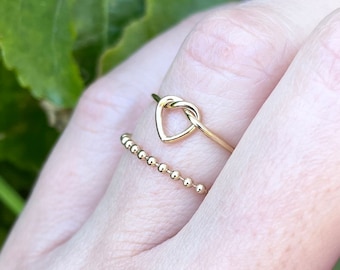Guld Hjärtknut Ring