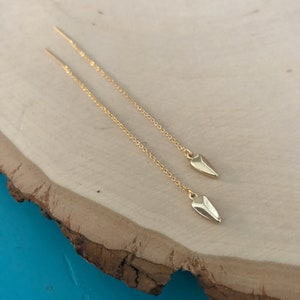 Geometric Drops Gold Threader Earrings