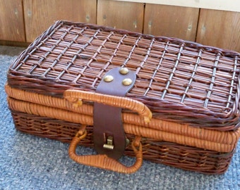 Vintage Storage Wicker Purse Basket