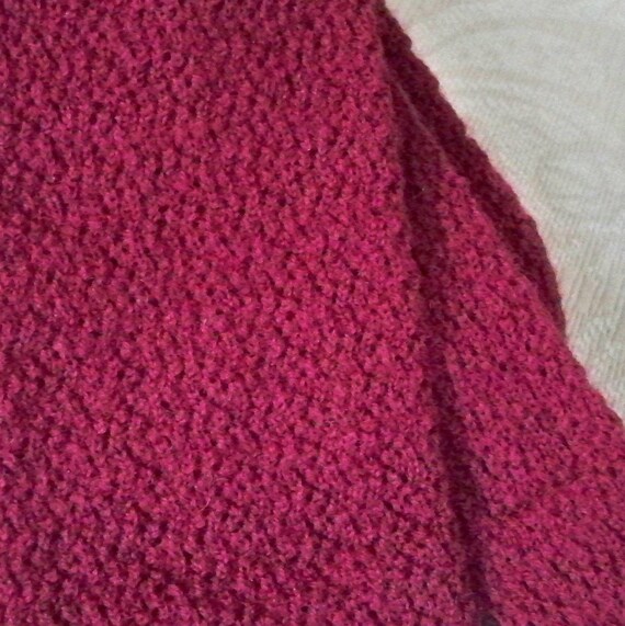 Vintage Accessory Necktie Dark Red Maroon Crochet… - image 2