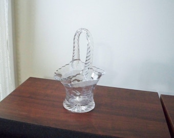 Vintage Home Decor Glass Basket Vase Small Vase