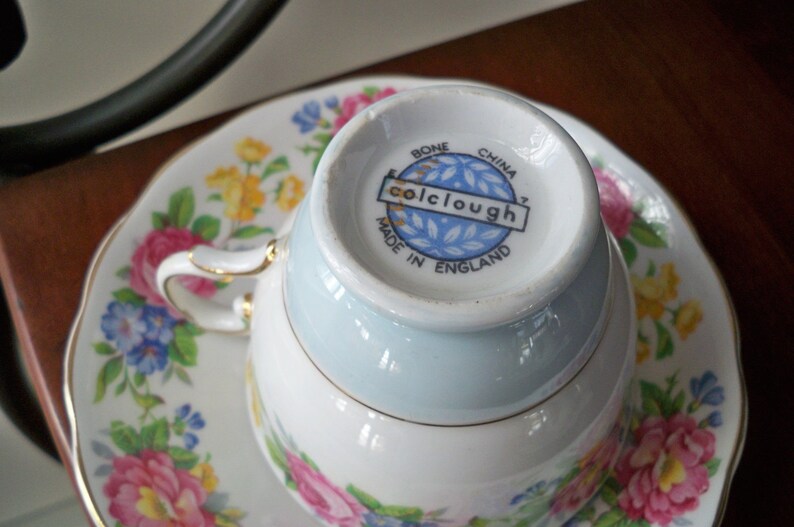Vintage Home Dining Bone China Colclough Floral Teacup and Saucer Made in England