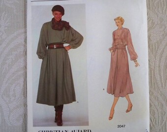 Vintage Sewing Pattern Vogue Pattern # 2047 Misses' Dress and Cummerbund Size 10