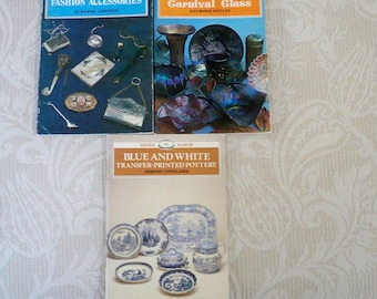 Three Antique Reference Booklets Transfer Pottery Carnival Glass Fashion Accessories