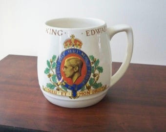 Vintage Commemorative Souvenir Bone China Mug Coronation Edward VIII
