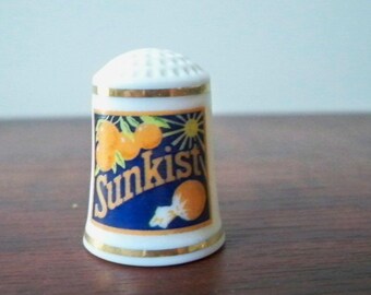 Vintage Porcelain Thimble Sunkist Country Store Series 1980