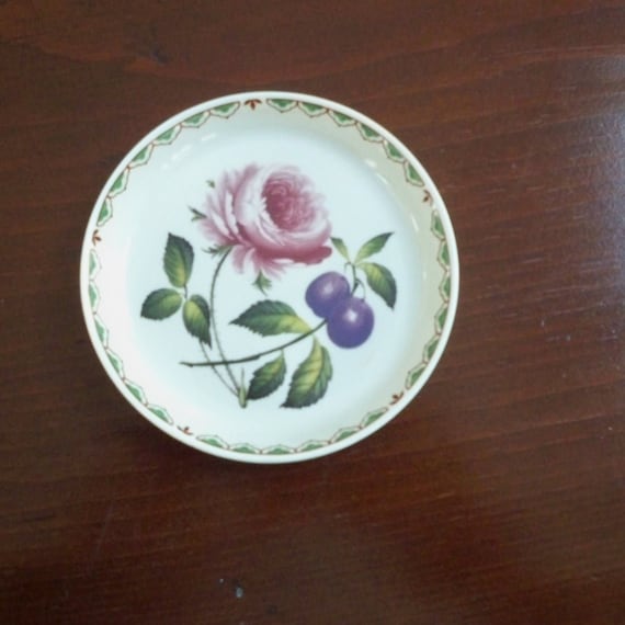 Vintage Serving Butter Pat /  Nut Dish / Ring Dish by Spode Made in England Floral Design