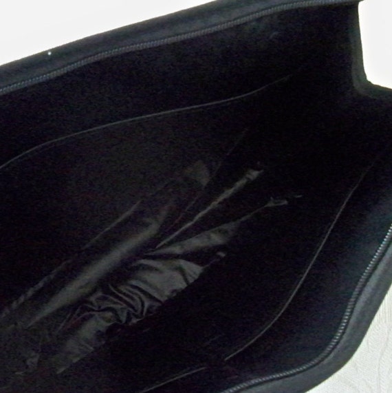 Vintage Bag Purse Large Clutch Black Raffia Accen… - image 4