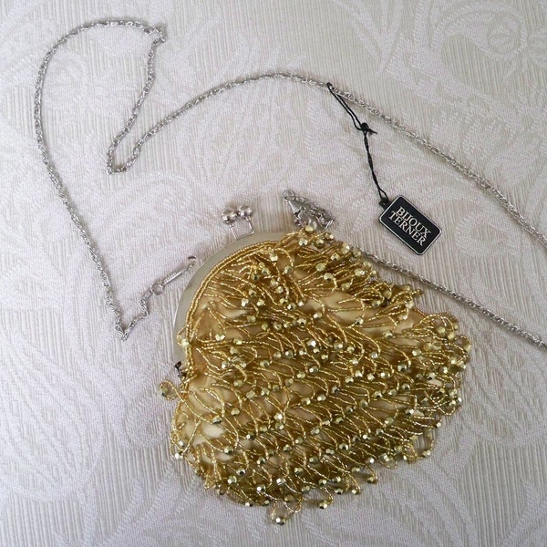 Vintage Bags Evening Purse Pouch Clutch Tags Gold Bijoux Terner Purse