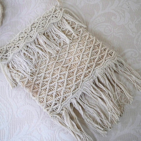 Vintage Bag Macrame Shoulder Bag Hippy Bo Ho Summ… - image 1