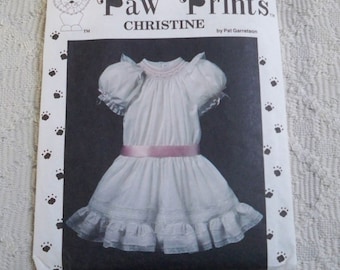 Sewing Pattern Girl Bishops Dress Pattern Paw Prints "Christine" Size 3 - 6