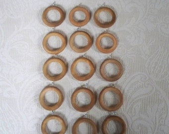 Vintage Wood Drapery Rings Craft Wood Rings 15 Wood Craft Rings