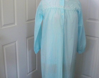 Vintage Women's Clothing Lingerie Nightwear Blue Katz Long Gown Size 36 Medium