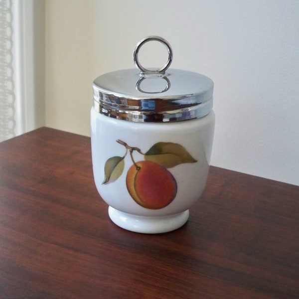 Vintage Collectible Porcelain Large Royal Worcester Fruit Evesham Pattern Egg Coddler