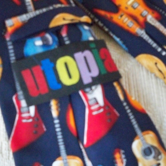 Vintage Accessory Silk Necktie Musical Guitar Uto… - image 4
