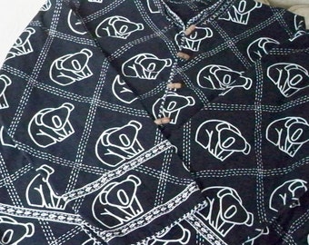 Vintage Reversible Australia Design Women's Black Print Cotton Jacket Koala Bear