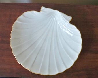 Vintage Lenox USA Serving Porcelain Shell Shape Candy Dish