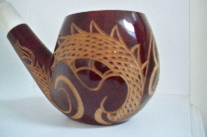 Vintage Collectible Tobacciana Large Carved Pipe