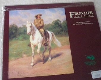 Vintage Art Print Set  Whitney Gallery Buffalo Bill Frontier America Portfolio of 8 Masterpieces Original Package